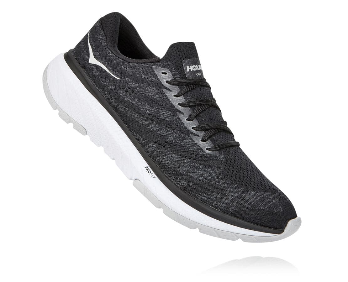 Hoka One One Cavu 3 South Africa - Mens Road Running Shoes - Black / White,LVAFR-4081